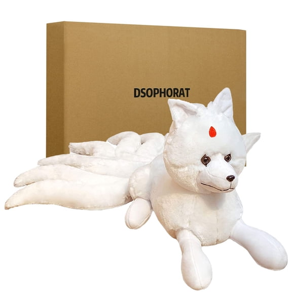 DSOPHORAT Stuffed fox Hugging Plush Nine Tailed Fox Stuffed Animals Toy Fox Shape Neck Pillow, fox plushies