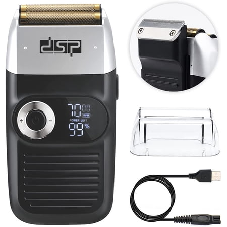 DSP 2 in 1 Electric Razor Bald Shavers with Precision Trimmer, 3-Speed, LED Digital Display,#60088 (Black)