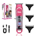 thumbnail image 1 of DSP Beard Trimmer: Cordless, Rechargeable, Zero Gap, Stainless Blades, 2.5H Charge, 120M Runtime, 3 Combs, Ideal for Men & Barber (Pink Trimmer), 1 of 5