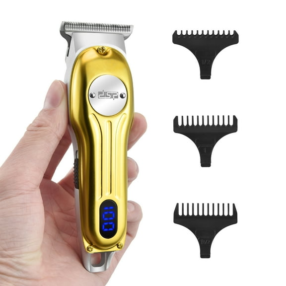 DSP Beard Trimmer for Men, Cordless Hair Clipper Shavers for Men, Facial Hair Trimmer for Beard & Mustache Trimming, Professional Haircut Kit for Men Rechargeable LED Display (Gold)