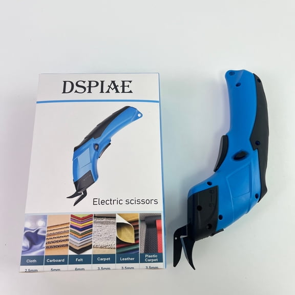 DSPIAE Electric scissors, electric,Electric Scissors, Cardboard Cutter, 4V Electric Cardboard Cutter, Cordless Fabric Scissors, Electric Box Cutter with a Replacement Blade