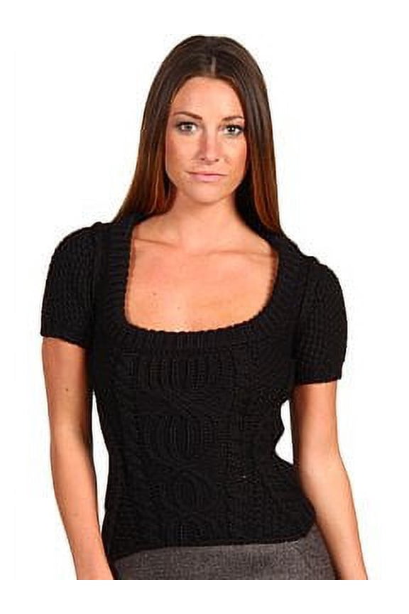 DSQUARED Womens Knitted Wool Sweater Pullover (Large, Black)