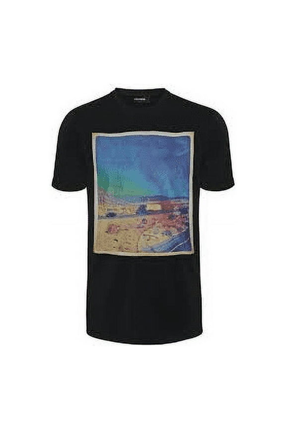 Men's Black Short Sleeve Graphic Road Trip T-Shirt Multi
