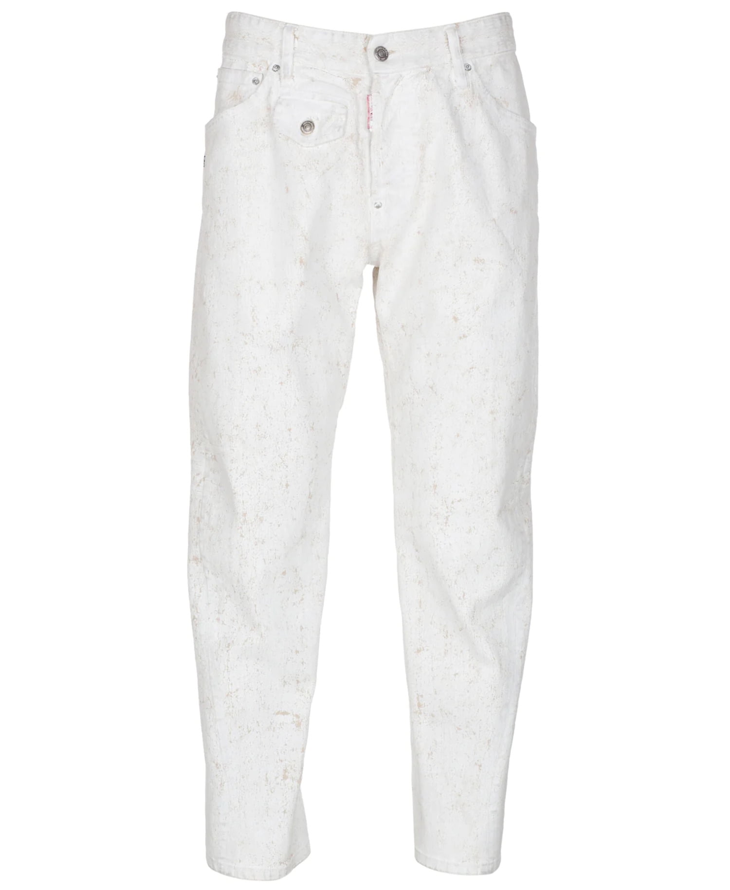 DSQUARED2 Men's Work Wear Jean White Paint Dipped Distressed