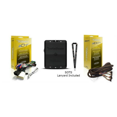 DSR1 8-Channel Signal Processor, HRN-AR-CH2 T-harness for select Chrysler, Dodge, Fiat, Jeep, Ram with 2-meter extension cable