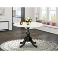 thumbnail image 1 of DST-LBK-TP - Round Table - Linen White Table Top and Black Pedestal Leg Finish, 1 of 2