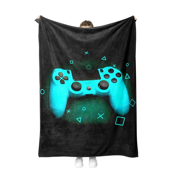 DSTESS Gamepad Cozy Blanket Flannel Blanket Game Console Pattern Fleece Blanket Fluffy Soft and Warm,3D Gamepad Cozy Blanket Sofa Blanket Couch Blanket For Teens Adults(Style B,130x150cm)