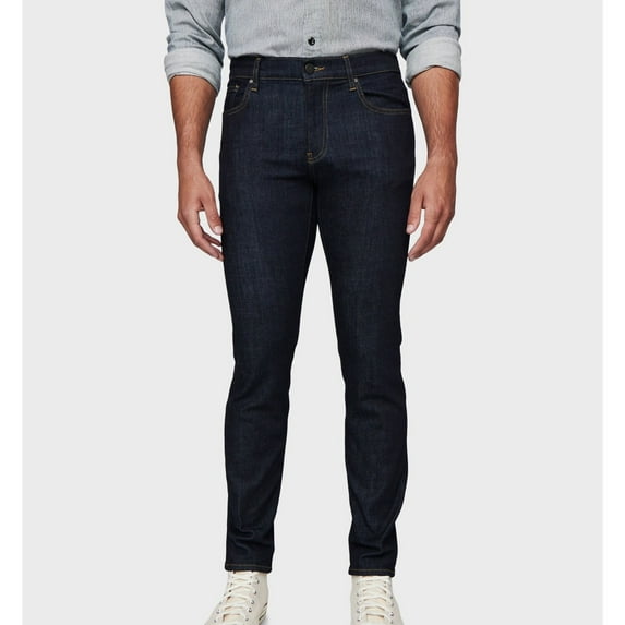 DSTLD Mens Solid Skinny Fit Jeans, Blue, 38W x 32L