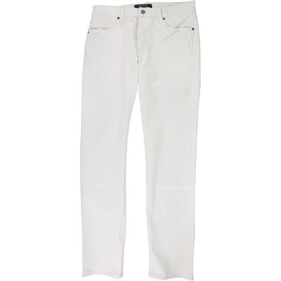 DSTLD Mens Solid Slim Fit Jeans, White, 32W x 32L