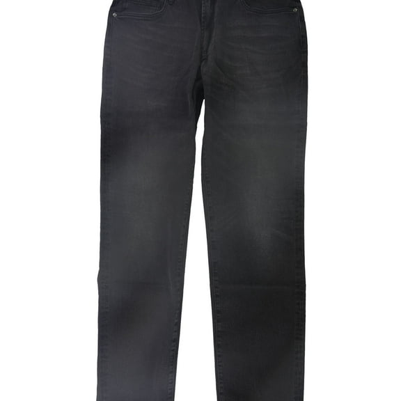 DSTLD Mens Solid Straight Leg Jeans, Black, 32W x 32L