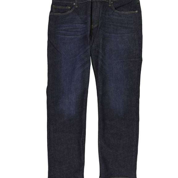 DSTLD Mens Solid Straight Leg Jeans, Blue, 32W x 32L