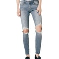 thumbnail image 1 of DSTLD Womens Distressed Slim Fit Jeans, Blue, 28, 1 of 1