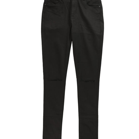 DSTLD Womens Split Knee High Rise Skinny Fit Jeans, Black, 25