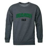 DSU Delta State University Statesmen Dad Fleece Crewneck Pullover Sweatshirt Heather Charcoal Small