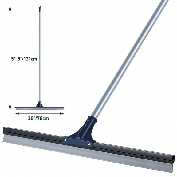 DSV Standard Floor Squeegee, 30" Large Broom, Heavy Duty Squeegee for Tile Floor, 51.5" Handle