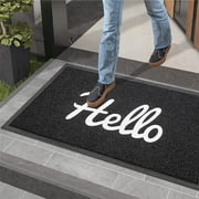 DSV Standard Outdoor Mat Hello for Home Entrance - 30"x 17.5" Black Non-Slip Welcome Mat