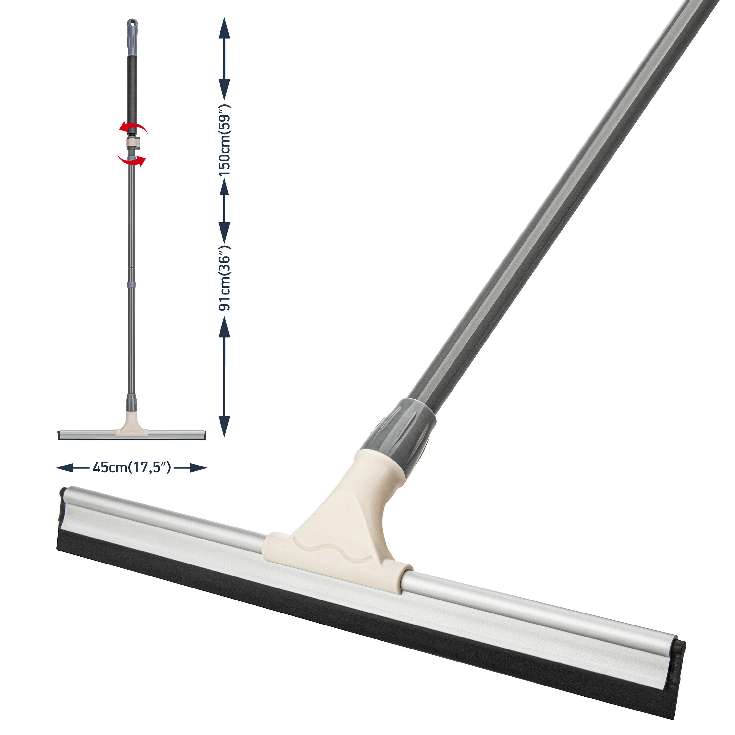 DSV Standard Professional Floor Squeegee Length 3659", Squeegee Broom