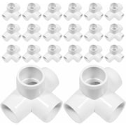 DSY 1/2" 4 Way Elbow PVC Pipe Fitting Adapter 4 Way SCH40 Connector 20 PACK