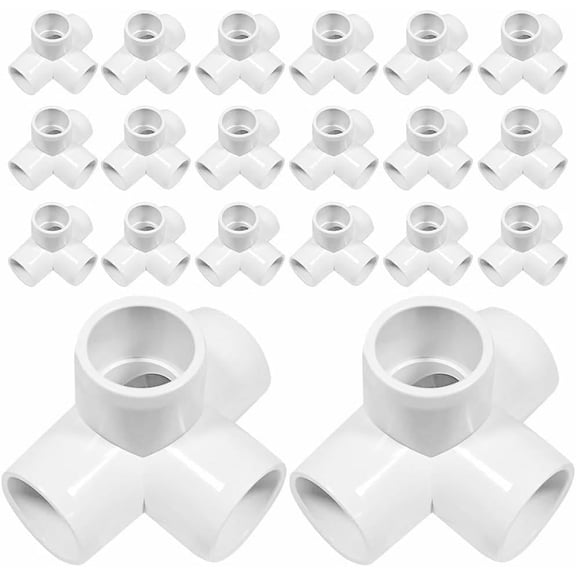 DSY 1/2" 4 Way Elbow PVC Pipe Fitting Adapter 4 Way SCH40 Connector (20 PACK)
