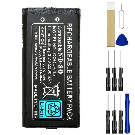DSi Battery, TWL-003 3.7V 2000mAh Replacement Battery TWL-003 [Upgraded] for Nintendo DSi Console TWL-001 Battery, with Adhesive Tape Tool Repair Kit