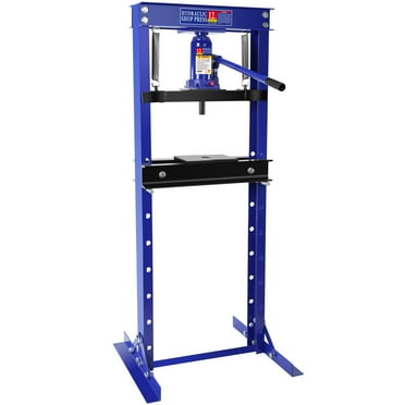 DSstyles 12 Ton Shop Press, H-Frame Garage Floor Adjustable Hydraulic Shop Press with Stamping Plates to Bend, Straighten, Or Press Parts, Install Bearings & U-Joints