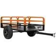 thumbnail image 1 of DSstyles 1500 lbs Heavy Duty Steel Dump Cart, 15 Cubic Feet Garden Utility Trailer with Removable Sides,Hand Pull or Foot Pedal Dump Cart for ATV, UTV, Lawn Mowers and Tractors, 1 of 9