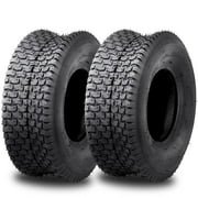 DSstyles 15x6.00-6 Lawn Mower Tire, 2Pcs 15x6x6 15-6-6 Turf Tire for Lawn Mower Garden Tractors Riding Mowers Golf Cart Tire,4 Ply Tubeless