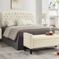 thumbnail image 1 of DSstyles 2024 New 48"L Velvet Storage Bench, End Of Bed Upholstered Tufted Button Storage Bench With Nails Trim, Storage Velvet Rectangular Bed Bench For Bedroom, Living Room, 1 of 7