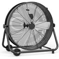 thumbnail image 1 of DSstyles 24 Inch Industrial Drum Fan, 5700 CFM High Velocity Floor Fan, 3 Speed Heavy Duty Metal Air Circulator Fan, 360° Tilt with Casters Handle, Ideal for Patios, Warehouse, Commercial, Basement, 1 of 7