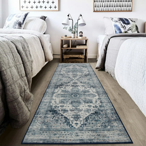 DSstyles 2x6 Hallway Rug Persian Vintage Area Rug for Bedroom Living Room Entryway Non Slip Non-Shedding Indoor Floor Carpet Lightweight Washable Rug