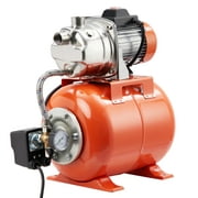 DSstyles 3/4HP Shallow Well Pump with Pressure Tank, Stainless Steel, 115V Irrigation Pump, Automatic Water Booster Jet Pump for Home, Garden, Lawn