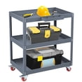 thumbnail image 1 of DSstyles 3-Tier Utility Rolling Tool Cart, 661Lbs Capacity Heavy Duty Mobile Metal Tool Cart w/ Lockable Wheels and Handle, Tub Cart with Deep Shelves for Garage, Repair Shop, Warehouse, Workshop, 1 of 8