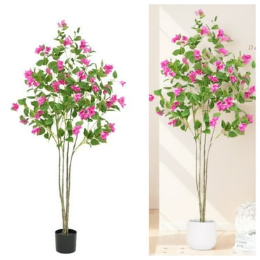 DSstyles 4FT/5FT/6FT Artificial Tree With Real Touch Leaves,  Green Plant Bougainvillea Tree For Photography Studio Atmosphere Decoration Artificial Landscape