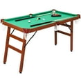 thumbnail image 1 of DSstyles 55" Folding Pool Table with 2 Cue Sticks 16 Balls 1Triangle Rack 1 Chalk, Dark Brown, 1 of 9