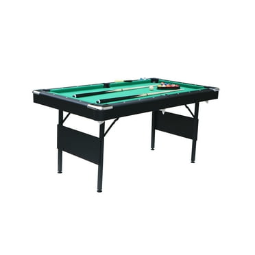 DSstyles 65.75-Inch Indoor Pool Table, Black, w/Cues & Balls