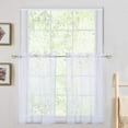 thumbnail image 1 of DSstyles Blue Sheer Tier Curtains for Small Window - Linen Look Textured Privacy Semi Sheer Drapes for Kitchen/Cafe,Rod Pocket Voile Curtain Panels Draperies - 27" W x 24" L, Dusty Blue, Set of 2, 1 of 9
