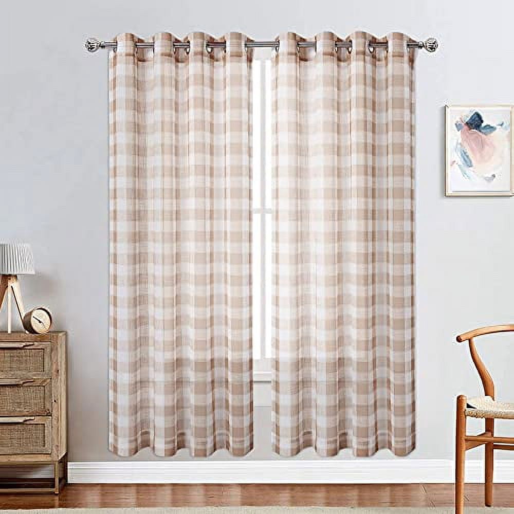 DSstyles Buffalo Check Curtain Black and White Panels Farmhouse ...