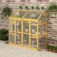 thumbnail image 1 of DSstyles Cold Frame Greenhouse, Mini Wooden Greenhouse Raised Flower Planter Shelf With Transparent Doors And 2 Tier Shelves, Small Greenhouse For Indoor Outdoor Garden Yard, 1 of 7