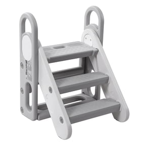 DSstyles Foldable Adjustable 3 Steps Step Stool, Polypropylene Green