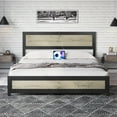 thumbnail image 1 of DSstyles Full Size Bed Frame with Headboard, Industrial Platform Bed Frame with Charging Station, No Box Spring Required, Easy to Assemble, Wooden Mattress Base, Gray, 1 of 9