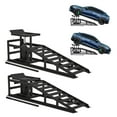 thumbnail image 1 of DSstyles Hydraulic Car Ramps 5T 11000lbs, 2 Pack Heavy Duty Steel Car Ramps Lift Height 11.61"-16.21", Low Pro/file Car Lift Service Ramps Truck Trailer Garage - Black/Red/Gray, 1 of 6