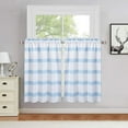 thumbnail image 1 of DSstyles Kitchen Curtain Valance, Waffle Weave Textured Valance Curtains for Windows, Yarn Dyed Striped Pattern Curtain Valance for Bathroom Rod Pocket Cafe Curtains, 1 of 9