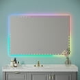 thumbnail image 1 of DSstyles LED Bathroom Mirror RGB Backlight Front Lighted Anti-Fog Dimmable Wall Mounted Vanity Mirror Touch Control Adjustable Brightness, 1 of 9