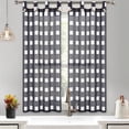 thumbnail image 1 of DSstyles Linen Striped Tier Curtains with Solid Button Small Valance Rod Pocket Tailored One Panel Kitchen Curtain Cafe Curtain for Living Room, Bathroom, Kitchen, 1 of 9