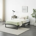 thumbnail image 1 of DSstyles Metal Queen Bed Frame with Upholstered Headboard and Metal Footboard,Metal Slats Support Mattress No Box Spring Needed, Easy Assembly, 1 of 8