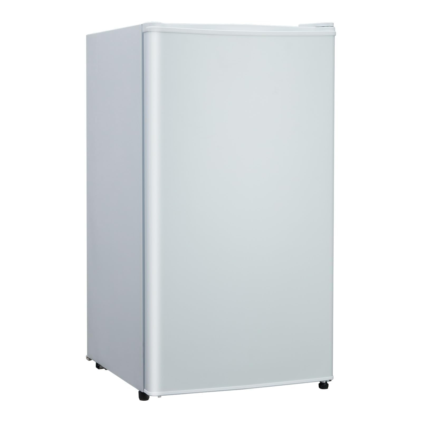 DSstyles Mini Fridge With Freezer - 4.3 Cu.Ft, Adjustable Thermostat, Reversible Single Door, Ideal for Dorm, Office, Rv, Garage, Apartment, White
