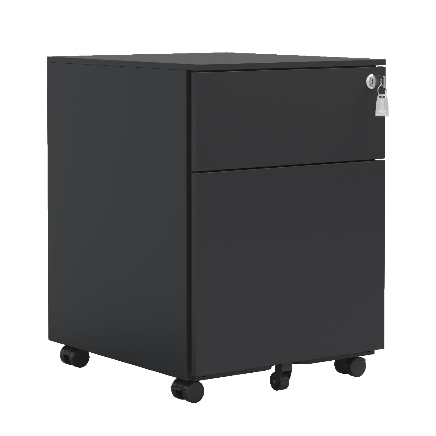 DSstyles Mobile File Cabinet With Lock Wheels For Legal/Letter/A4 Size 2 Drawer Steel File Cabinet For School Office Living Room