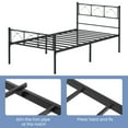 thumbnail image 1 of DSstyles Modern Stylish Iron Bed Frame with Headborad & Footboard,Firm Support Structure, Metal Platform Bed Frame, No Box Spring Needed, Under Bed Storage, Simple Assembly, 1 of 7