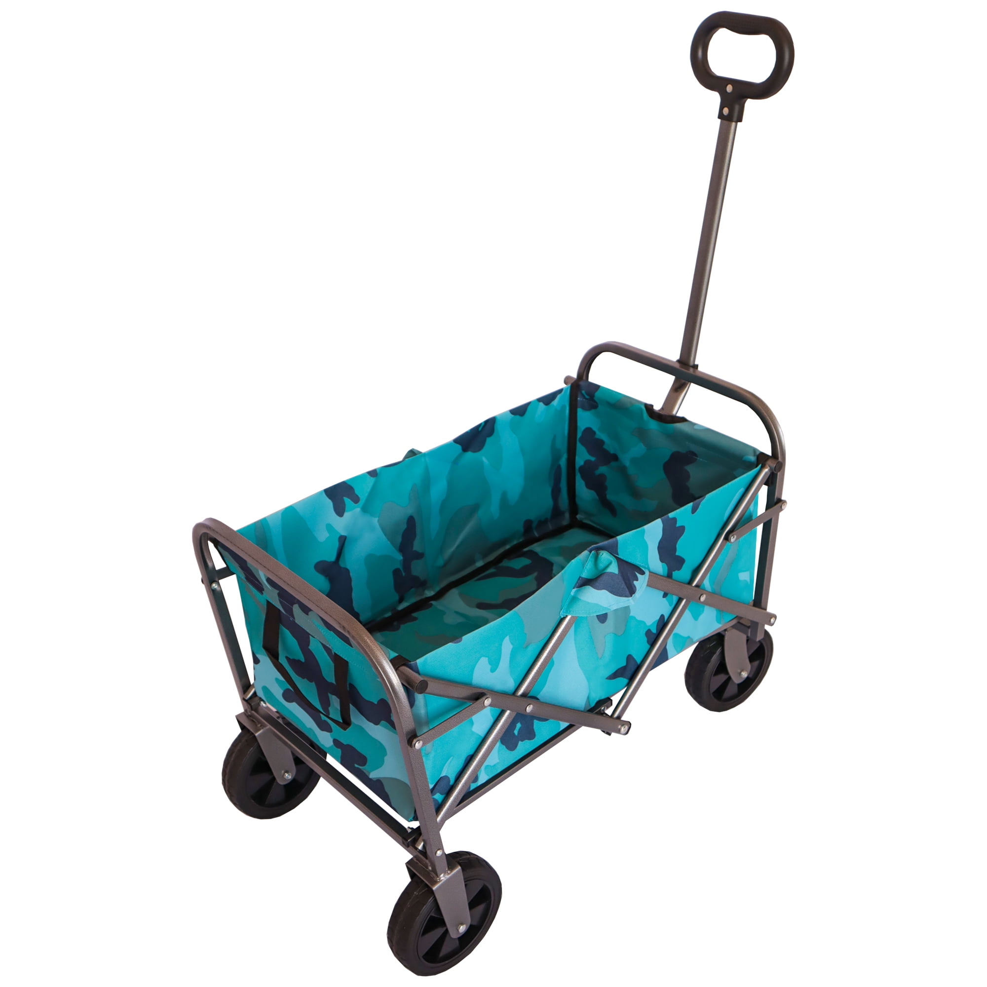 DSstyles Outdoor Lightweight Folding Wagon 180 Lbs Load Capacity Collapsible Beach Trolley Cart