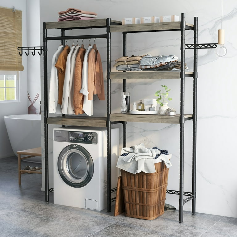 Washer and Dryer Cover, Gray and Black Laundry Room Accessories